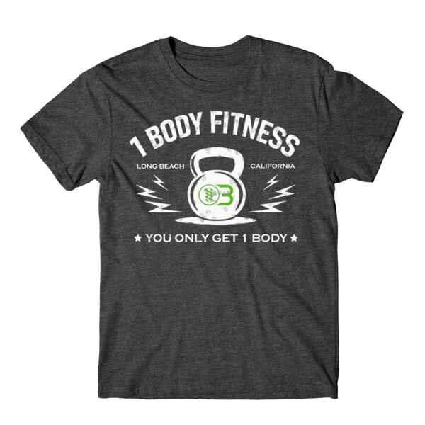 ONE BODY KETTLE BELL - MEN'S T-SHIRT - CHARCOAL GRAY HEATHER - $N431DC$ Thumbnail