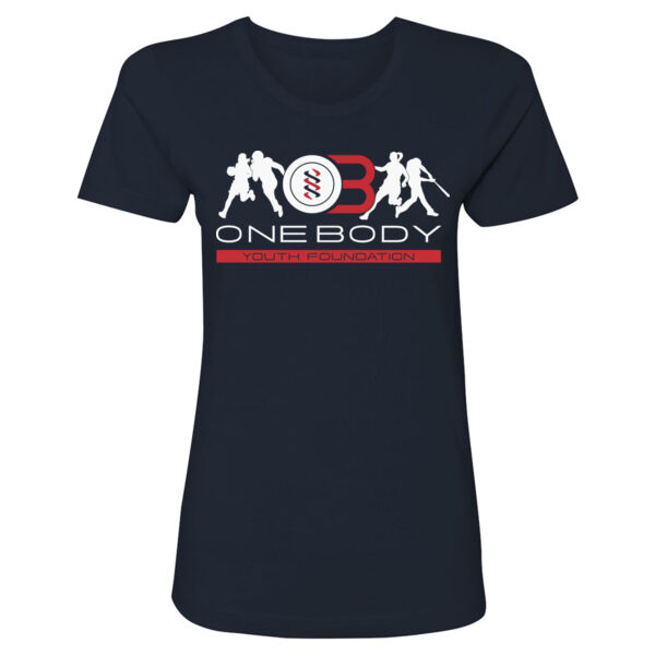 ONE BODY YOUTH FOUNDATION - LOGO - WOMEN'S FITTED  T-SHIRT - NAVY BLUE - 1JVFDT Thumbnail