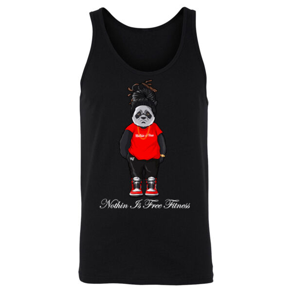 NOTHIN IS FREE FITNESS - PANDA - PREMIUM MEN'S TANK TOP - BLACK - ULPMDT Thumbnail